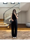 SİYAH ASİMETRİK TEK OMUZ BLUZ TAKIM-267330