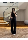 SİYAH ASİMETRİK TEK OMUZ BLUZ TAKIM-267330