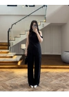 SİYAH ASİMETRİK TEK OMUZ BLUZ TAKIM-267330