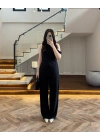 SİYAH ASİMETRİK TEK OMUZ BLUZ TAKIM-267330