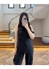 SİYAH ASİMETRİK TEK OMUZ BLUZ TAKIM-267330