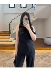 SİYAH ASİMETRİK TEK OMUZ BLUZ TAKIM-267330