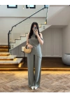 HAKİ ASİMETRİK TEK OMUZ BLUZ TAKIM-267330