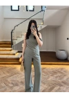 HAKİ ASİMETRİK TEK OMUZ BLUZ TAKIM-267330