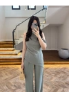 HAKİ ASİMETRİK TEK OMUZ BLUZ TAKIM-267330