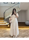 KRUVAZE BLUZ DRAPELİ ETEK TAKIM-260865
