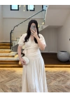 KRUVAZE BLUZ DRAPELİ ETEK TAKIM-260865