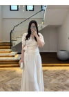 KRUVAZE BLUZ DRAPELİ ETEK TAKIM-260865