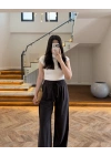 KAHVE YÜKSEK BEL MODAL PANTOLON -3720
