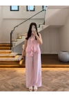 PEMBE YÜKSEK BEL MODAL PANTOLON -3720