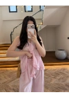 PEMBE YÜKSEK BEL MODAL PANTOLON -3720