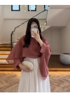 KİREMİT UÇUŞAN PELERİN BLUZ -5026