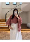 KİREMİT UÇUŞAN PELERİN BLUZ -5026