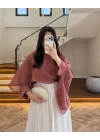 KİREMİT UÇUŞAN PELERİN BLUZ -5026