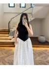 PUANTİYELİ BELDEN OTURAN ELBİSE-8707
