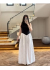 PUANTİYELİ BELDEN OTURAN ELBİSE-8707