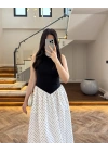 PUANTİYELİ BELDEN OTURAN ELBİSE-8707