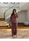 KİREMİT KETEN KUMAŞ KUPLU TAKIM-9053