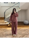 KİREMİT KETEN KUMAŞ KUPLU TAKIM-9053