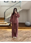 KİREMİT KETEN KUMAŞ KUPLU TAKIM-9053