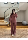 KİREMİT KETEN KUMAŞ KUPLU TAKIM-9053