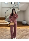 KİREMİT KETEN KUMAŞ KUPLU TAKIM-9053