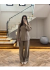HAKİ KETEN KUMAŞ KUPLU TAKIM-9053