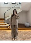 HAKİ KETEN KUMAŞ KUPLU TAKIM-9053