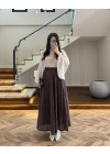 KAHVE PUANTİYELİ PANÇO BLUZ-5074