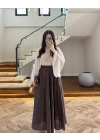 KAHVE PUANTİYELİ PANÇO BLUZ-5074