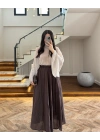KAHVE PUANTİYELİ PANÇO BLUZ-5074