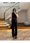 SİYAH YELEK İSPNYL PAÇA PANTOLON TAKIM-8891
