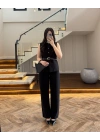 SİYAH YELEK İSPNYL PAÇA PANTOLON TAKIM-8891