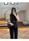 SİYAH YELEK İSPNYL PAÇA PANTOLON TAKIM-8891