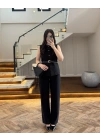 SİYAH YELEK İSPNYL PAÇA PANTOLON TAKIM-8891