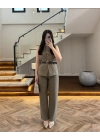 HAKİ YELEK İSPNYL PAÇA PANTOLON TAKIM- 8891