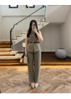 HAKİ YELEK İSPNYL PAÇA PANTOLON TAKIM- 8891