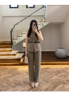 HAKİ YELEK İSPNYL PAÇA PANTOLON TAKIM- 8891