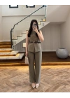 HAKİ YELEK İSPNYL PAÇA PANTOLON TAKIM- 8891