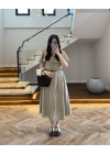 VİZON VOLAN DETAY ELBİSE-2370