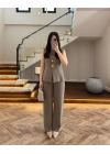 HAKİ ÇİFT DÜĞME TAKIM -9101