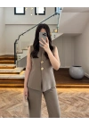 HAKİ ÇİFT DÜĞME TAKIM -9101