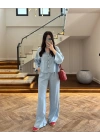 BUZ MAVİ YIKAMALI TENSEL TAKIM -37341