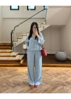 BUZ MAVİ YIKAMALI TENSEL TAKIM -37341