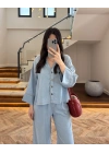 BUZ MAVİ YIKAMALI TENSEL TAKIM -37341