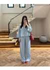 BUZ MAVİ YIKAMALI TENSEL TAKIM -37341