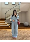 BUZ MAVİ YIKAMALI TENSEL TAKIM -37341