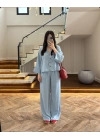 BUZ MAVİ YIKAMALI TENSEL TAKIM -37341
