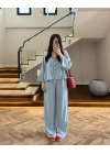 BUZ MAVİ YIKAMALI TENSEL TAKIM -37341