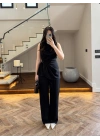 TASARIM BLUZ PANTOLON TAKIM SİYAH-9083